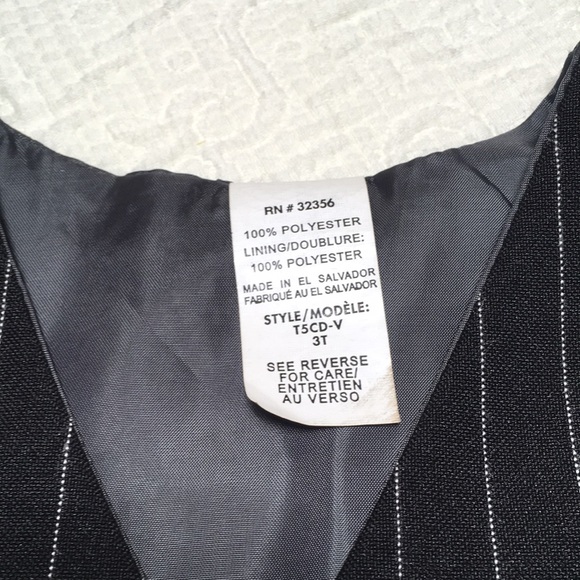 3T (6/$20) Black Pinstripe Vest/Waistcoat - Picture 6 of 8